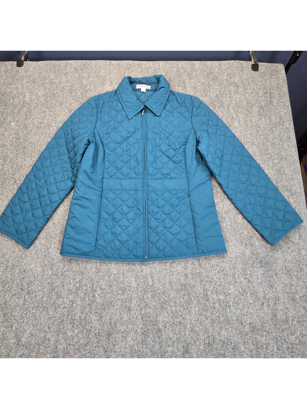 Pendleton Teal Diamond Quilted Zip Jacket Women's Small